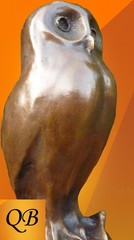 ART DECO BRONZE STATUE 1920’S STYLISED LITTLE OWL FIGURINE SCULPTURE BIRD FIGURE
