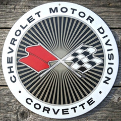 Chevrolet Corvette 12″ Diameter Novelty Metal Sign Made In USA