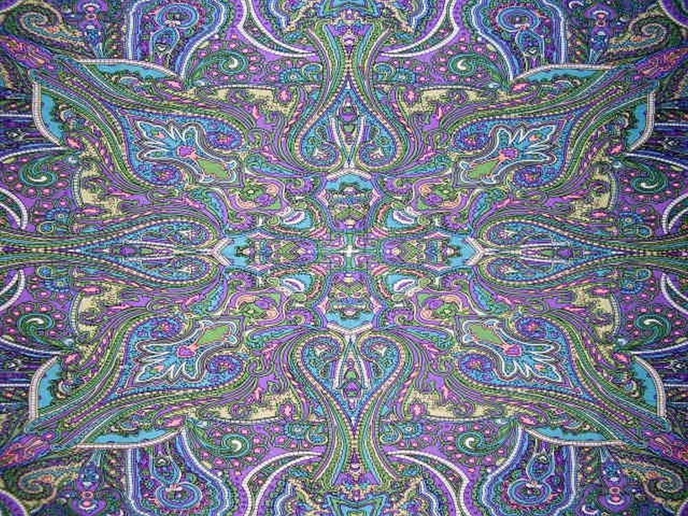 Paisley Kaleidoscope Print Cotton Wall Hanging 90″ x 60″ Single Purple