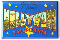 Greetings from Hollywood California FRIDGE MAGNET travel souvenir