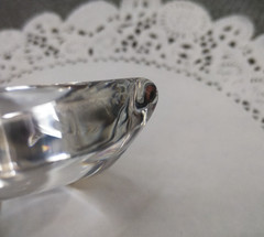 Steuben Crystal HEART SHAPED Clear Art Glass Signed Heavy PAPERWEIGHT
