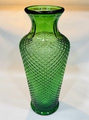 MCM Vintage Italian EMPOLI Emerald Green 12 3/4 in Flower Vase Made in ITALY