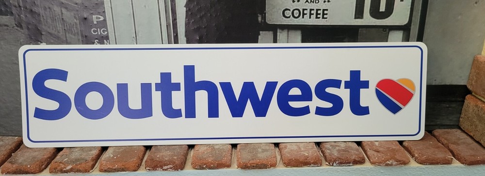 Southwest airlines aluminum sign 6″ x 24″