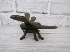 Rustic Style Lifelike Cast Iron Dragonfly Dragon Fly Insect Figurine 4.25 Inch