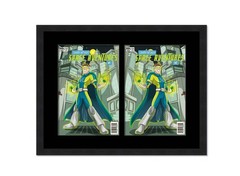 Black Comic Book Frame With Black Mat For 2 Current Era Comic Books