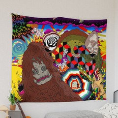 Trippy Sassy Sasquatch Tapestry, The Big Lez Show Wall Hanging Tapestry