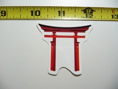 TORI GATE SHINTO SHRINE JAPAN SMALL STICKER DECAL LANDMARK TOURIST DESTINATION