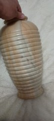 Large, Beautiful Stone Vase Made In Pakistan Heavy Olive Jar Earth Tones Vessel
