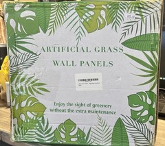 Artificial Grass Wall Panel 10x10in UV-Resistant Faux Boxwood Privacy Decor
