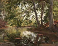 Misty Forest Pond Giclee Print Wall Art on Canvas for Nature Lovers