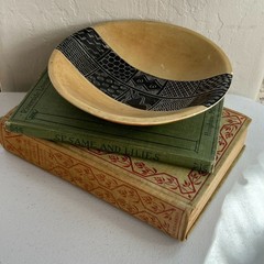 Hand Painted/Carved Bowl Trinket Dish Decor Soapstone 6.5″ Art