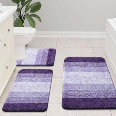 Bathroom Rugs Set 3 Piece, Extra Soft and Absorbent Bath Rugs, Machine Wash Dry