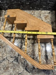 Vintage Handmade Stair Step Shelf Staircase Set Of 2 Trinkets Figures Spindles