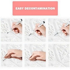 1/10pcs 3D Soft Foam Brick Texture Pattern Effect Wall Sticker Wall Decor 35cm