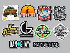 Modern Country Music Vinyl Sticker Lot (10 Pack) SET 2 band western cow boy girl