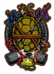 TMNT STICKER X VYNIL HIGH-GLOSS DIE-CUT STICKER X 3X2 INCHES STICKER X
