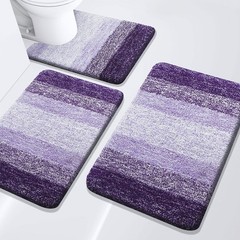 Bathroom Rugs Set 3 Piece, Extra Soft and Absorbent Bath Rugs, Machine Wash Dry