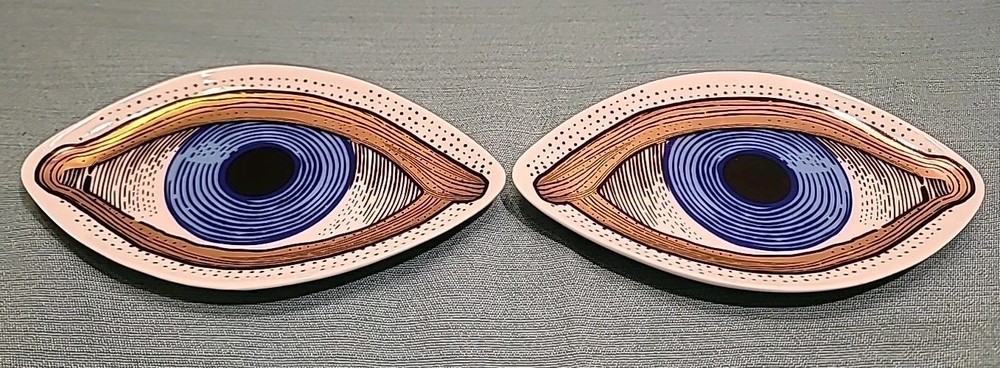 Set Of 2 Jonathan Adler Eye Trinket Trays – 6.5″ W, 4″ D