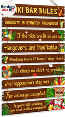 Tiki Bar Decorations Funny Tiki Bar Rules Sign Tiki Bar Wall Decor for Home Bar