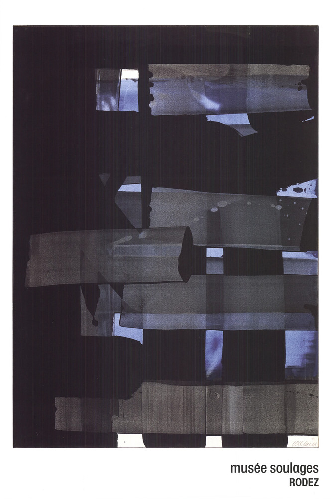 PIERRE SOULAGES Gouache 23.75″ x 15.75″ Offset Lithograph 2007 Abstract