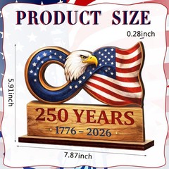 8 Inch 250 Years Anniversary Table Decorations 250th Years Wooden Sign American