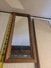 Set of 2 Vintage Narrow Wood Framed Wall Mirrors Vertical or Horizontal 13.25”