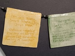 Ceramic Prayer Flags Indoor Outdoor Horizontal Hanging Handmade Original 30×4.5″