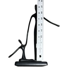 Modern “Ballet Dancers” Sculpture Black Metal Abstract Bodrul Khalique Style 10″