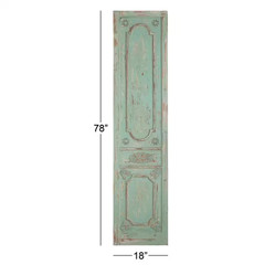 18 In. X 78 In. Wood Green Antique Door Scroll Wall Decor