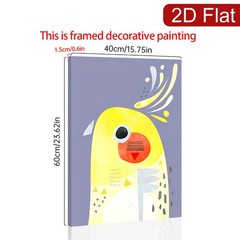 Abstract Yellow Bird Canvas Wall Art, Minimalist Kids Room Home Decor