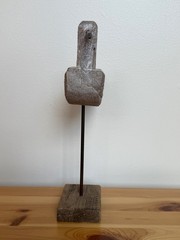 Coastal Shore Bird Wood Sculpture on Stand Rustic Beach Decor Heron Sandpiper