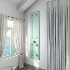 18 In. X 78 In. Wood Green Antique Door Scroll Wall Decor