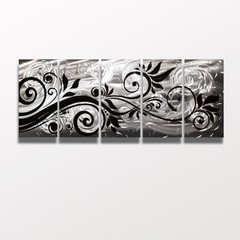 Silver Metal Wall Art Large Contemporary Abstract Sculpture Painting Decor Jones