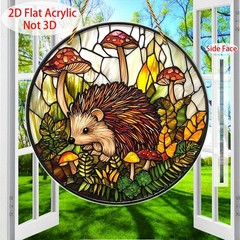 Cute Animal Acrylic Suncatcher Cute Forest Hedgehog Design Window Hanging Decor