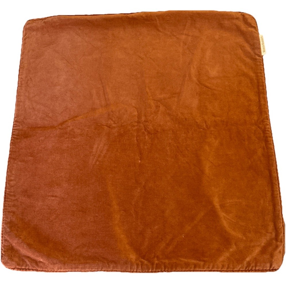 World Market Velvet Throw Pillow Cover 22×22 Rust – Burnt Orange