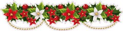 Christmas Poinsettia Border Wall Decor Decal Pair