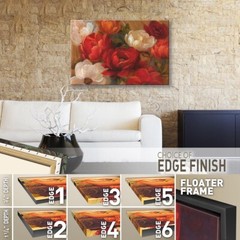 36W”x24H” JARDIN DE CORAIL by NAN – BED OF FLORAL HEAVEN – CHOICES of CANVAS