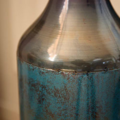 21 In. 25 In. 29 In. Blue Metal Cylinder Floor Vases Elegant Floral Display for
