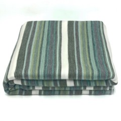 SOFT & WARM STRIPED ALPACA LLAMA WOOL THROW BLANKET 95″x67″ QUEEN GREEN