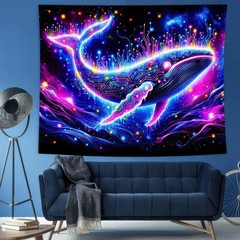 Blacklight Tapestry Glow In The Dark Tapestry UV Reactive Tapestry 78×59 Inches