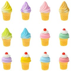 36pcs Resin Ice Cream Food Model Sculpture Display Doll for Kitchen Home Decor