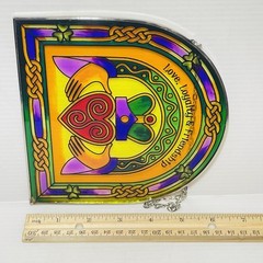 Suncatcher Stained Glass 6.25″ x 6.25″ by Clara Claddagh Ring Arched Suncatche.
