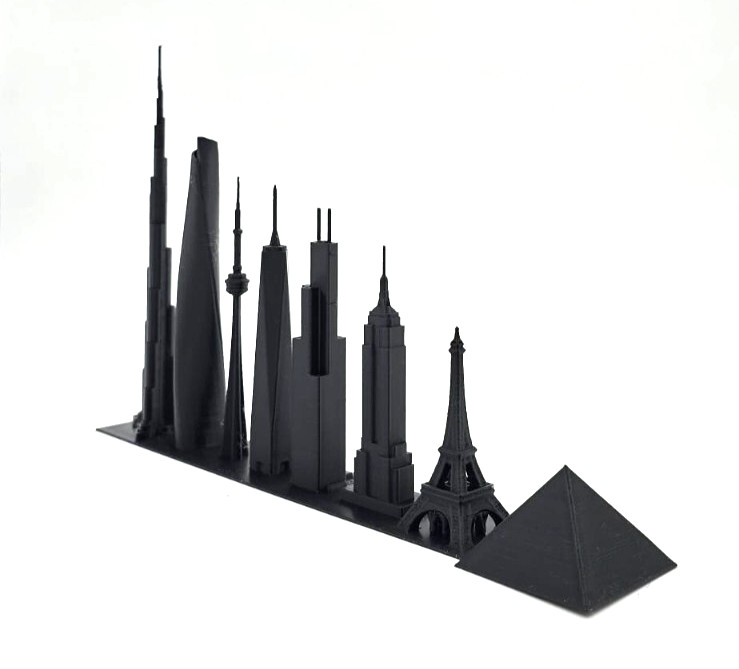 Eight Prominent Buildings of the World Famous Decor Display Model 3D Printed