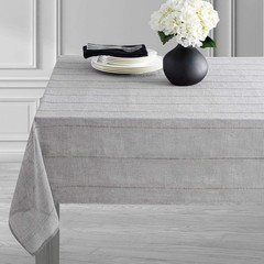 Cori Easy Care Fabric Tablecloth 60″ x 104″ Oblong solid gray color elegant