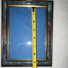Set of 2 VTG 5×7 Floral Border Multicolor Photo Frames Gold/Black Trim 80s/90s