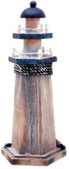 Wooden Lighthouse Decor, 10.25Inch Decorative Nautical Lighthouse Rustic Ocean S