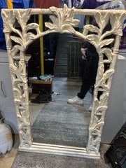 Vintage faux bamboo Framed Wall Mirror 46 in H x 29 in W Vertical Wall Mounted.