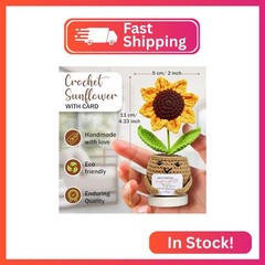Handmade Positive Sunflower Crochet Doll for Women with True Friends are Like Br