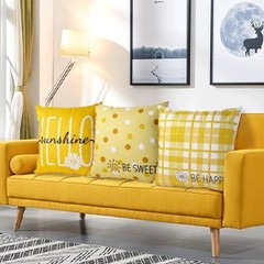 4 Pack Summer Daisy Pillow Covers Decor 18×18 Inch Hello Summer Sunshine Yellow