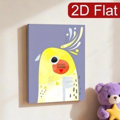 Abstract Yellow Bird Canvas Wall Art, Minimalist Kids Room Home Decor